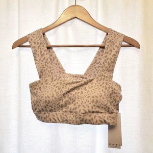 ALLFENIX Women’s Cheetah Dark Stone Sports Bra in Sand Color - (Size M)